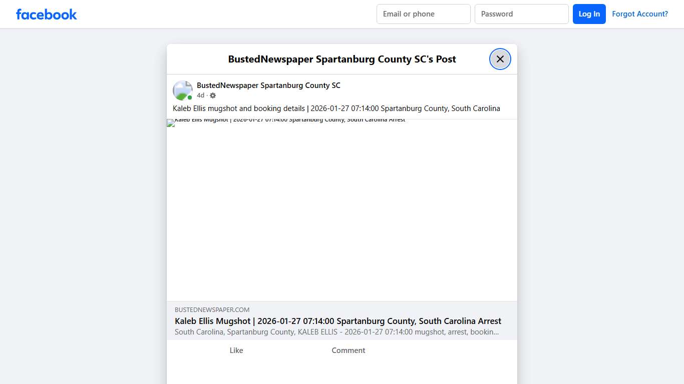 Kaleb Ellis... - BustedNewspaper Spartanburg County SC Facebook
